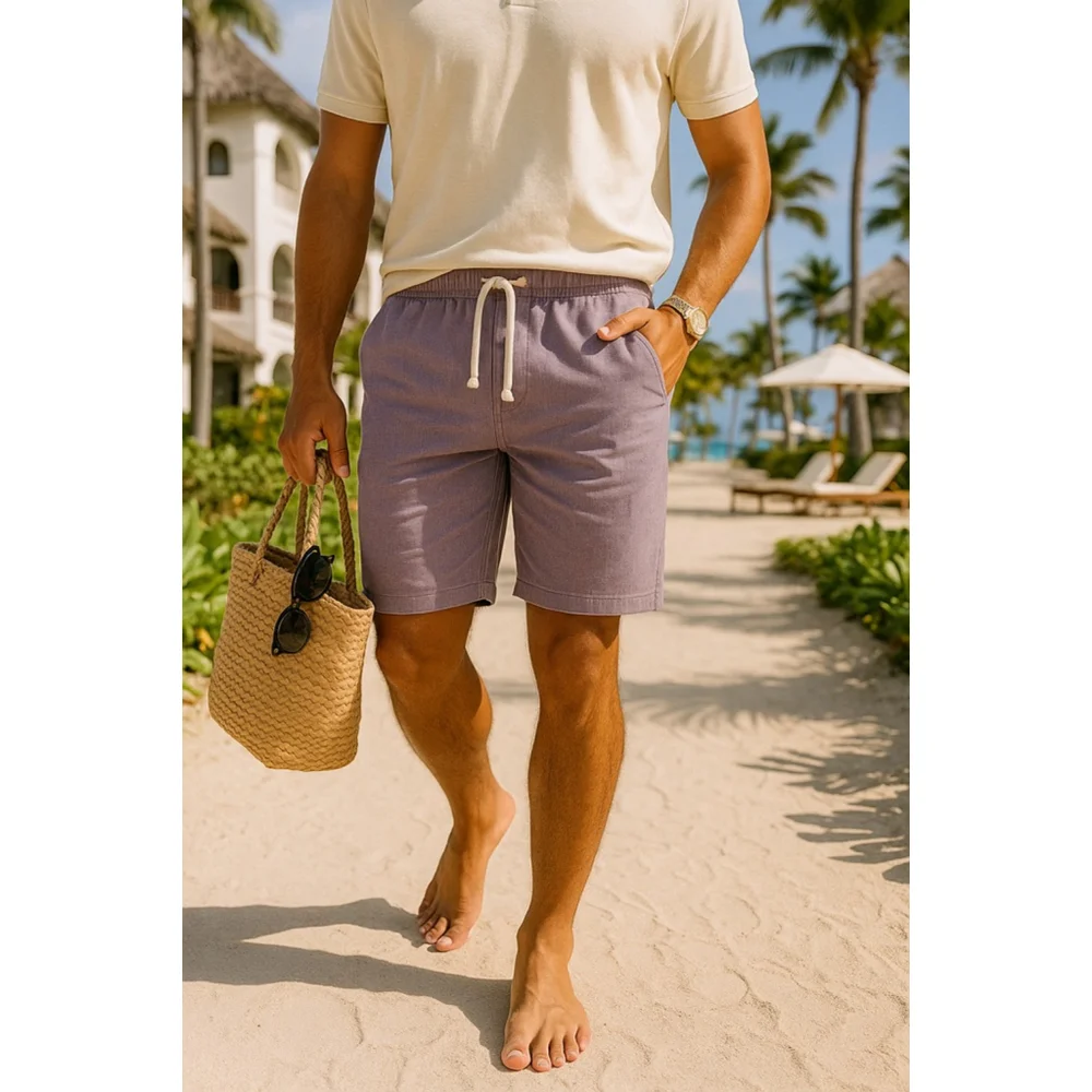 Goodfellow & Co Linen Shorts Purple Summer Spring Beach Wedding Boho Travel Cool